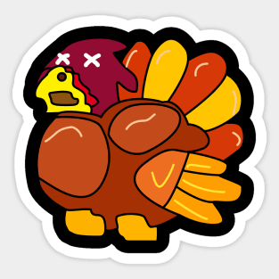 Chicken Turkey (a dead eyes and facing the left side) - Thanksgiving Sticker